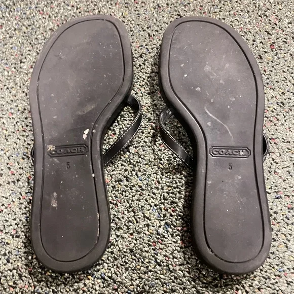 Coach Black and Brown Floral Sandals - Picture 3 of 4